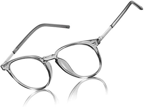 DUCO Blue Light Очила за Мъже И Жени, Блокер Сини Лъчи, Очила за Компютърни Игри, Наградата на Ретро Кръгли Очила в Сива Рамка 5216