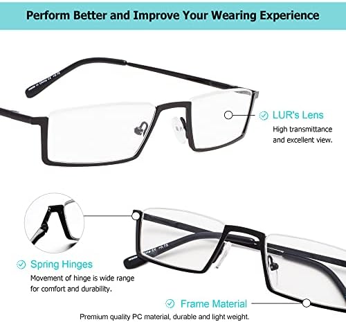 LUR 3 опаковки на метални очила за четене в полуободке + 3 опаковки очила за четене без полуободки (само 7 двойки ридеров + 2,50)