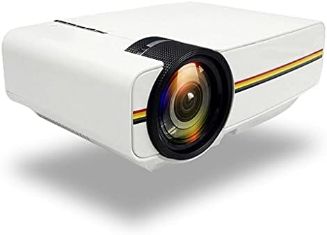KXDFDC Актуализиран мини проектор 1080P 1800 лумена Преносим LCD led проектор за домашно кино, съвместим с USB, 3D проектор (Цвят: