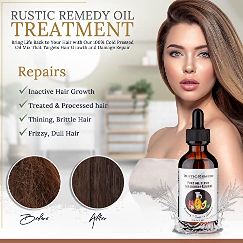 Rustic Remedy Органично масло от розмарин, рициново масло и авокадо, студено пресовано | Масло за растежа и възстановяването