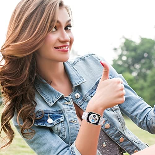 Луксозен дизайнерски каишка за часовник, който е съвместим с Apple Watch 45 мм 44 мм 42 мм 41 мм 40 мм, 38 мм, взаимозаменяеми каишка