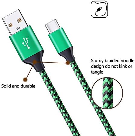 Блок Контакти за Стена Зарядно устройство, Двоен C USB Адаптер с 2 Пакет 6-Крак кабел за бързо зареждане Type C Samsung Galaxy S22/S21/S20/S10/Note