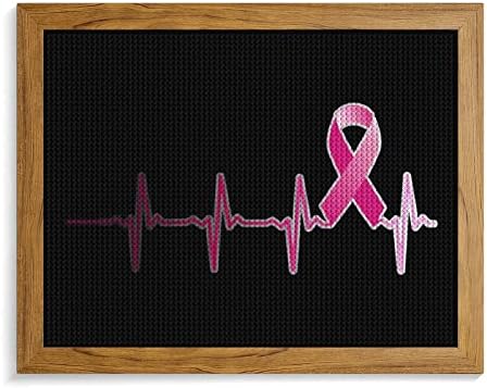 Розовата Лента Рак На Гърдата Сърцебиене Диамантена Живопис Комплекти Фоторамка 5D направи си САМ Пълна Тренировка Планински Кристал