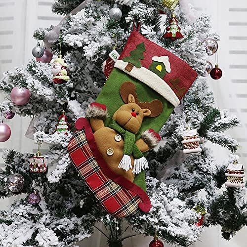 Великден Хартиени Изделия Коледен Отглеждане Големи Коледни Чорапи Украшение на Дядо коледа, Снежен човек Отглеждане с Елени Коледни