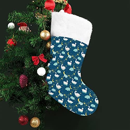 Бели Лебеди Червени Коледни Празници Чорапи Дом Декорации за Коледната Елха, Висящи Чорапи за Камината