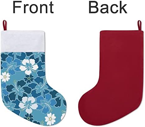 Цветя, Хавайски Червени Коледни Празници Чорапи, Украса за Дома, Коледна Елха, Висящи Чорапи за Камината